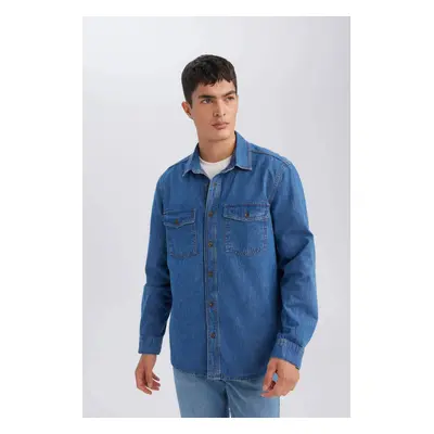 DEFACTO Regular Fit Jean Long Sleeve Basic Shirt