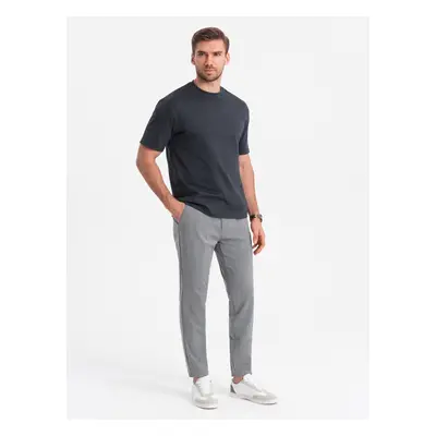 Ombre Men's classic cut pants in a delicate check - grey