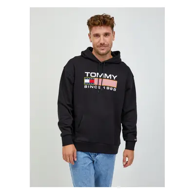 Černá pánská mikina s kapucí Tommy Jeans - Pánské