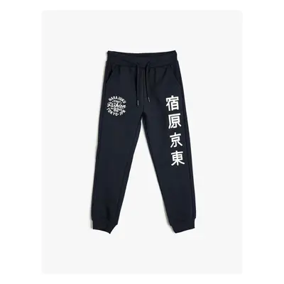 Koton Jogger Sweatpants Print Detailed Pocket Tie Waist