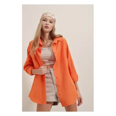 Bigdart Oversize Long Basic Shirt - Orange