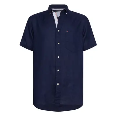 Tommy Hilfiger Shirt - LINEN SHIRT S/S dark blue