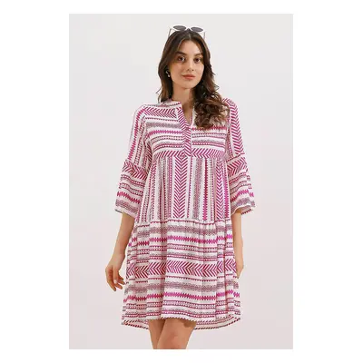 Bigdart ETHNIC PATTERN DRESS - Fuchsia