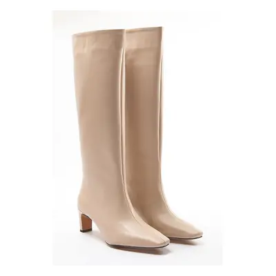 Trendyol Beige Women's Thin Heeled Boots