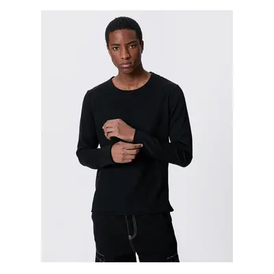 Koton Basic Knitwear Sweater Textured Round Neck Slim Fit