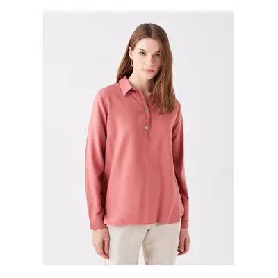 LC Waikiki Shirt Collar Plain Long Sleeve Women's Blouse