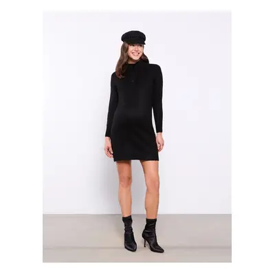 LC Waikiki High Neck Straight Long Sleeve Maternity Knitwear Dress