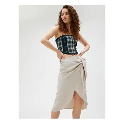 Koton Women's Wear Skirt With Tie Side Detail 3sal70015ıw Taş Taş Taştaş.