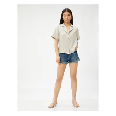 Koton Short Sleeve Buttoned Shirt Jacket Collar