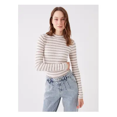 LC Waikiki High Collar Striped Long Sleeve Women's T-Shirt