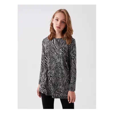 LC Waikiki Crew Neck Patterned Long Sleeve Women's Tunic