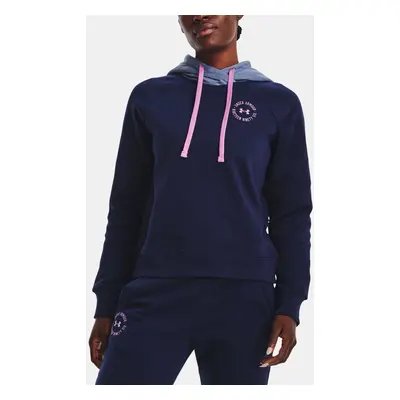 Under Armour Mikina Rival Fleece CB Hoodie-NVY - Dámské