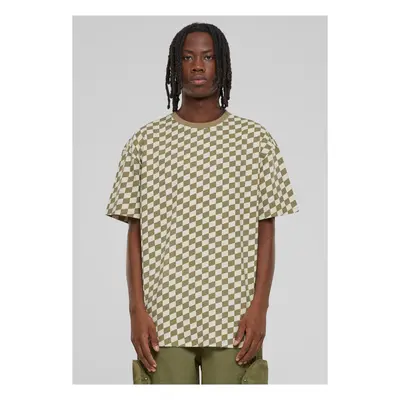 Pánské tričko Oversized Check khaki