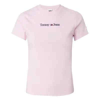 Tommy Jeans T-shirt - TJW BABY SERIF LINEA pink