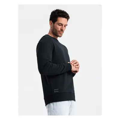 Ombre BASIC men's non-stretch cotton sweatshirt - black