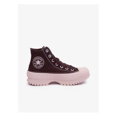 Vínové dámské kotníkové tenisky na platformě Converse Chuck Taylor - Dámské