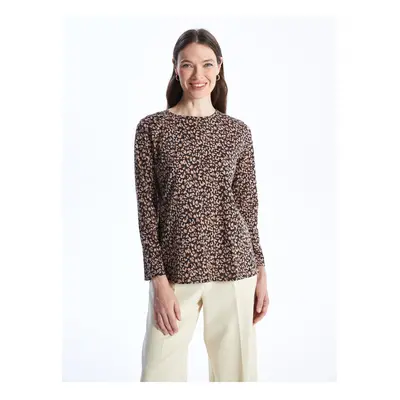 LC Waikiki Crew Neck Patterned Long Sleeve Women's T-Shirt