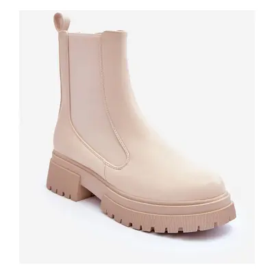 Klasické kožené Chelsea Boots Beige Isminna