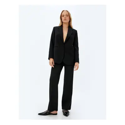 Koton Fabric Trousers Wide Straight Leg Standard Waist