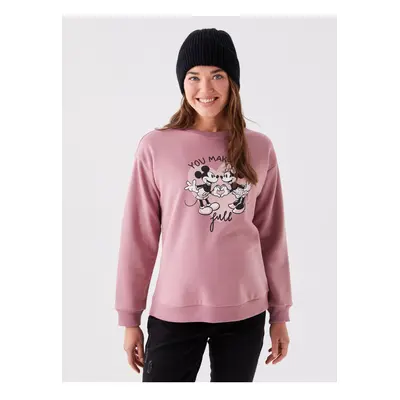 LC Waikiki Crew Neck Mickey Mouse Printed Long Sleeve Maternity Sweatshirt