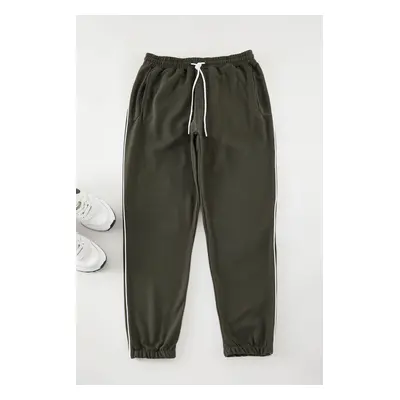 Trendyol Khaki Regular/Normal Cut Ribbed Sweatpants