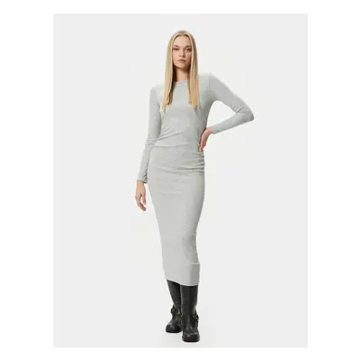 Koton Midi Dress Crew Neck Long Sleeve Slim Fit