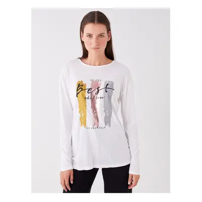 LC Waikiki Crew Neck Printed Long Sleeve Women's T-Shirt