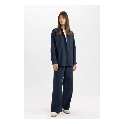 DEFACTO Cargo Fit Belted Poplin Trousers