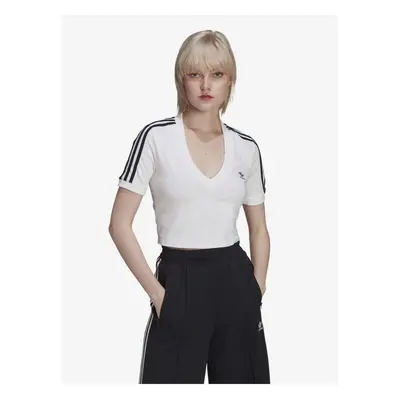 Bílý dámský crop top adidas Originals - Dámské