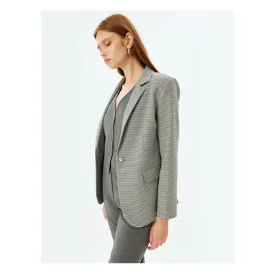 Koton Blazer Jacket Double Breasted Flap Pocket Detail