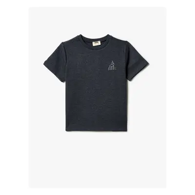 Koton T-Shirt Short Sleeve Crew Neck Embroidered Detailed