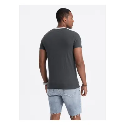 Ombre Men's t-shirt with raw finish - dark grey