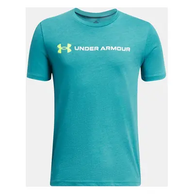 Under Armour Tričko UA B LOGO WORDMARK SS-BLU - Kluci