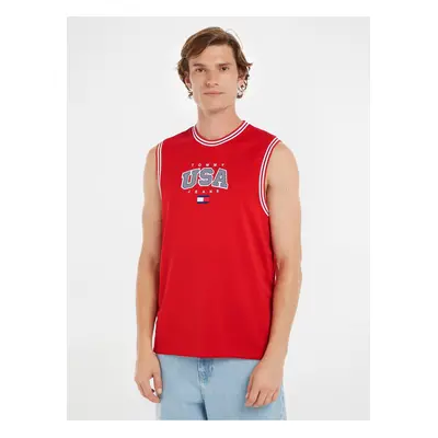 Červené pánské tílko Tommy Jeans Modern Sport Tank - Pánské