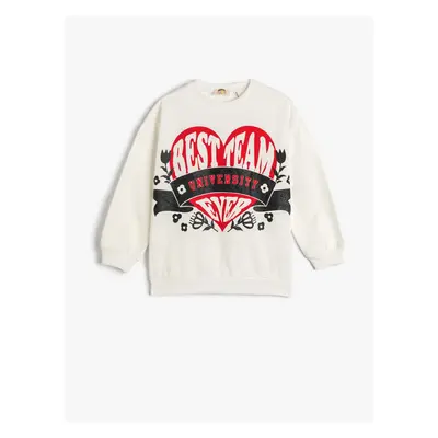 Koton Sweatshirt with Rayons Printed Crewneck Long Sleeved