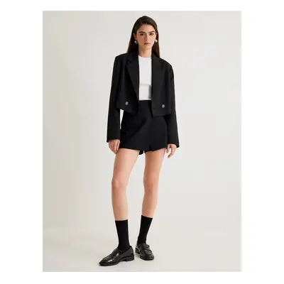 Koton Double Breasted Crop Blazer Jacket