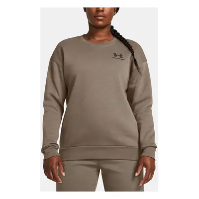 Under Armour Mikina Essential Fleece Crew-BRN - Dámské