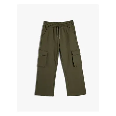 Koton Basic Cargo Sweatpants with Flap Pocket Detail and Tie Waist