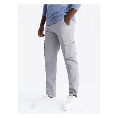 Ombre Men's STRAIGHT LEG cargo pants with triangle pocket pin - gray