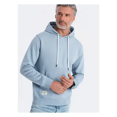 Ombre Men's kangaroo sweatshirt with hood - blue