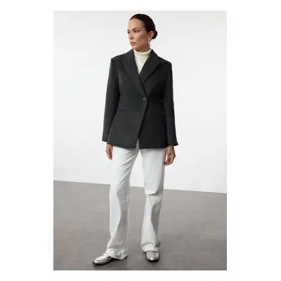 Trendyol Anthracite Cashmere Fitted Blazer Jacket