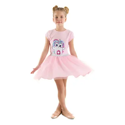 Denokids Kitten Unicorn Girl's Tulle Tutu Pink Evening Dress