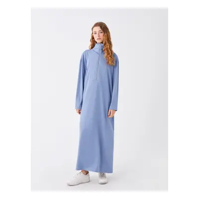 LC Waikiki Women's High Neck Straight Long Sleeve Sweatshirt Dress