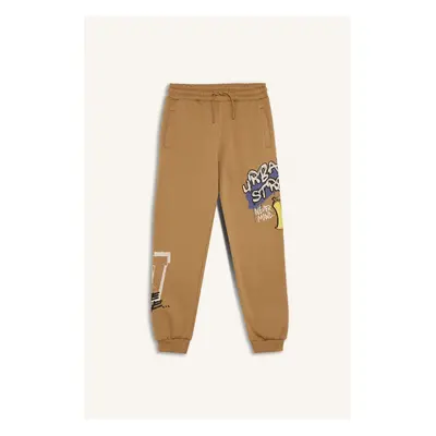 DEFACTO Boy Printed Thick Sweatpants with Elastic Waistband