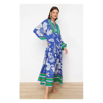 Trendyol Floral Maxi Woven Beach Dress