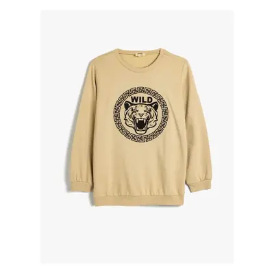 Koton Sweatshirt Tiger Printed Long Sleeve Crew Neck Cotton