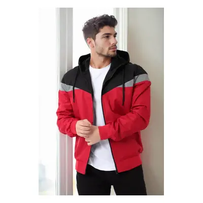 36136 Dewberry Triangle Piece Hooded Seasonal Mens Coat-RED