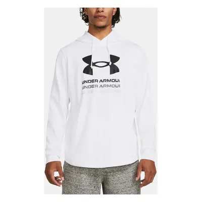 Under Armour Mikina UA Rival Terry Graphic Hood-WHT - Pánské