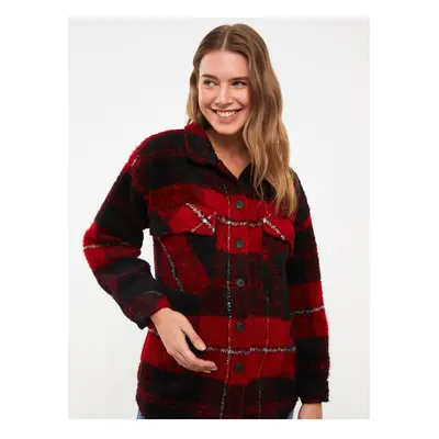 LC Waikiki Plaid Long Sleeve Flannel Maternity Lumberjack Shirt Jacket