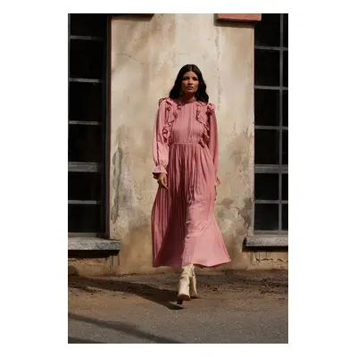 Trendyol X AI Dusty Rose Pleated Dress